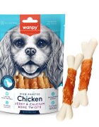 WANPY Jerky and Calcium Bone Twists XS-M Pui punguță recompense câini 100g