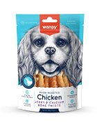 WANPY Jerky and Calcium Bone Twists XS-M Pui punguță recompense câini 100g
