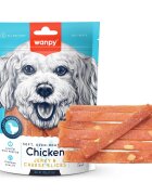 WANPY Jerky & Cheese Slices XS-M Pui și Brânză punguță recompense câini (carne uscată) 70g Jerky & Cheese Slices XS-M Pui și Brânză punguță recompense câini (carne uscată) 70g