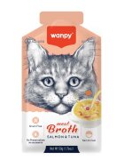 WANPY Meat Broth Somon și Ton plic hrană umedă pisici (supă) 50g