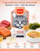 WANPY Meat Broth Somon și Ton plic hrană umedă pisici (supă) 50g