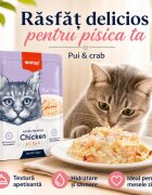 WANPY Pui și Crab punguță hrană umedă pisici (în aspic) 85g