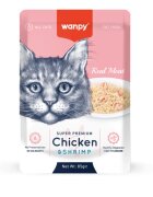 WANPY Pui și Creveți punguță hrană umedă pisici (în aspic) 85g