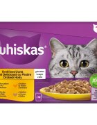 WHISKAS 1+ Poultry Feasts Pasăre plic hrană umedă pisici (în aspic) 1+ Poultry Feasts Selectii Pasăre plic hrană umedă pisici (în aspic) multipack 85g x 12