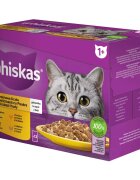 WHISKAS 1+ Poultry Feasts Pasăre plic hrană umedă pisici (în aspic) 1+ Poultry Feasts Selectii Pasăre plic hrană umedă pisici (în aspic) multipack 85g x 12