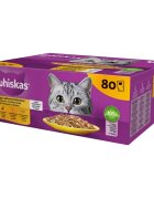 WHISKAS 1+ Poultry Feasts Pasăre plic hrană umedă pisici (în aspic) 1+ Poultry Feasts Selectii Pasăre plic hrană umedă pisici (în aspic) multipack 85g x 80