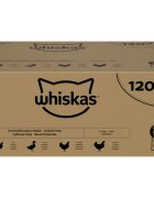 WHISKAS 1+ Poultry Feasts Pasăre plic hrană umedă pisici (în aspic) megapack 85g x 120buc