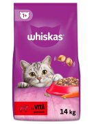 WHISKAS Adult Vită hrană uscată pisici 14kg