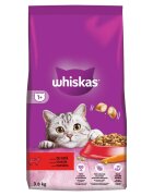 WHISKAS Adult Vită hrană uscată pisici 3.8kg