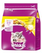 WHISKAS Junior Pui hrană uscată pisici junior 800g