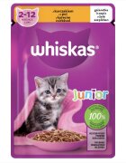 WHISKAS Junior Pui plic hrană umedă pisici junior (în aspic) 85g