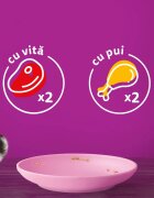 WHISKAS Junior Selectii Clasice Vită și Pui plic hrană umedă pisici junior (în aspic) multipack 85g x 4