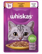 WHISKAS Pui plic hrană umedă pisici (în aspic) 85g