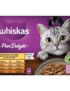 WHISKAS Pure Delight Pasăre plic hrană umedă pisici (în aspic) multipack 85g x 12
