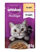 WHISKAS Pure Delight Pui plic hrană umedă pisici (în aspic) 85g