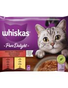 WHISKAS Pure Delight Selectii Clasice Vită și Pui plic hrană umedă pisici (în aspic) multipack 85g x 4