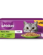 WHISKAS Selectii Mixte Vită Pui Somon și Ton hrană umedă pisici (în aspic) multipack Selectii Mixte Vită Pui Somon și Ton plic hrană umedă pisici (în aspic) multipack 85g x 40