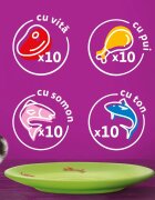WHISKAS Selectii Mixte Vită Pui Somon și Ton hrană umedă pisici (în aspic) multipack Selectii Mixte Vită Pui Somon și Ton plic hrană umedă pisici (în aspic) multipack 85g x 40