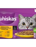 WHISKAS Selectii Pasăre plic hrană umedă pisici (în sos) multipack 85g x 12
