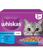 WHISKAS Selectii Pește plic hrană umedă pisici (în aspic) multipack 85g x 12