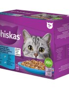 WHISKAS Selectii Pește plic hrană umedă pisici (în aspic) multipack 85g x 12