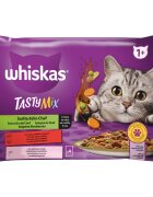 WHISKAS Tasty Mix Chef's Choice Somon Vită și Pasăre plic hrană umedă pisici (în sos) multipack 85g x 4 Tasty Mix Chef's Choice Somon Vită și Pasăre plic hrană umedă pisici (în sos) bax 85g x 12buc