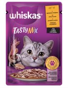 WHISKAS Tasty Mix Creamy Creations Miel și Curcan plic hrană umedă pisici (în sos) 85g