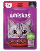 WHISKAS Vită plic hrană umedă pisici (în sos) 85g