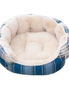 AMC Culcus Pentru Caini Si Pisici Panza/plush Carouri-bej 53 X 47 X 18 Cm/ 9349-2002d