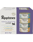 Applaws Hrana umeda pisici Cat Adult Cu Ton Pui & Peste Marin Multipack Conserve 12 x 70 g