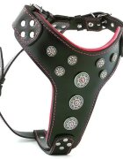 Bestia Ham Bijou Piele Naturala M: 50-75 cm Negru/ Rosu