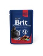 Brit Premium Cat plic cu carne de vita si mazare 100 g