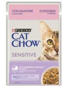 Cat Chow PURINA Sensitive cu somon si dovlecei in sos 85 g