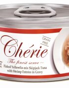 Cherie Adult Cat Grain Free Mix Fulgi de Ton cu Creveti in Sos 80 g