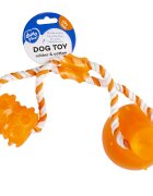DuvoPlus Jucarie Caini Tug'n Chew cu Ventuza 40x10.3x10.3 cm Portocalie