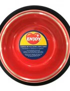 Enjoy Castron rosu antiderapant inox pentru caini si pisici 0.25 L