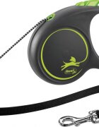 Flexi Lesa Black Design Snur M: 5m/20kg Green 12264