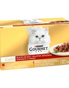 Gourmet GOLD cu Vita Curcan si Rata Somon si Pui Pui si Ficat 4x85 g