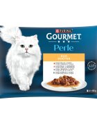 Gourmet PERLE Multipack Pui si Vita Curcan si Miel Vitel si Rata Iepure si Vanat 4x85 g