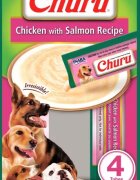 Inaba Churu Recompense Cremoase pentru Caini cu Pui si Somon 14 g x 4 buc