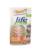 Life Natural Hrana Umeda Pisici Adult Pui si Sunca Bucati 55 g