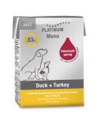Platinum Hrana umeda caini Dog Adult cu Rata si Curcan 185 g