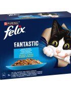 Purina Felix Fantastic Ton Somon Cod Peste Cambula in Aspic 12 x 85 g