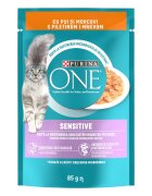 Purina ONE SENSITIVE mini fileuri cu Pui si Morcov in sos 85 g