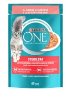 Purina ONE STERILCAT mini fileuri cu Somon si Morcov in sos 85 g