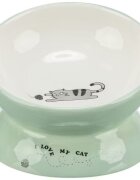 Trixie castron ceramic ridicat ergonomic verde 0.15 L/ 13 cm