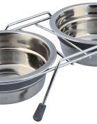 Trixie Castron Inox Dublu 2x0.45 l/13 cm cu Suport 25231