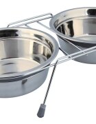 Trixie Castron Inox Dublu 2x1.5 l/21 cm cu Suport 25233