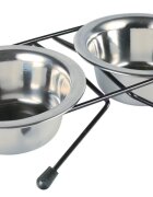 Trixie Set 2 buc Castron Inox In Suport 0.2 L/10 cm