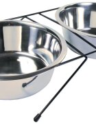 Trixie Set 2 buc Castron Inox In Suport 2.8 l/24 cm 24834
